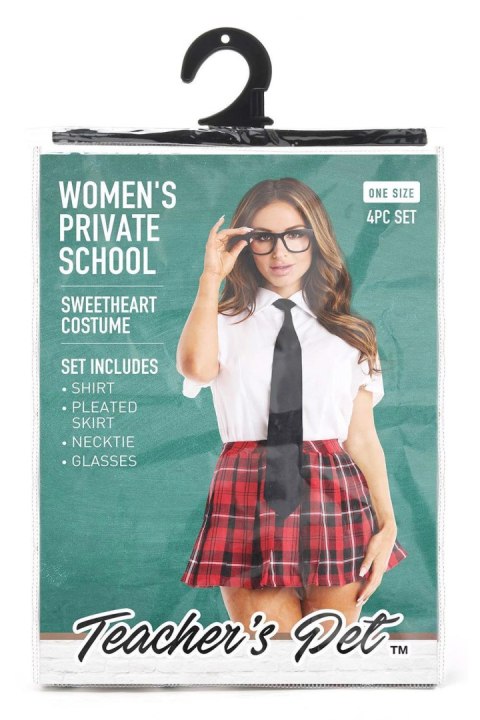 TEACHER PET WOMEN'S 4 PC PRIVATE SCHOOL SWEETHEART COSTUME