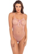 UNDONE SEE THROUGH BODYSUIT PINK, OS