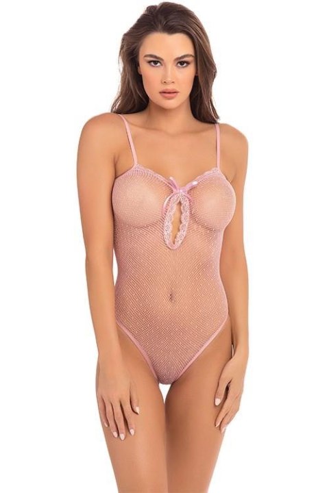 UNDONE SEE THROUGH BODYSUIT PINK, OS