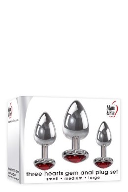 A&E THREE HEARTS GEM ANAL PLUG SET