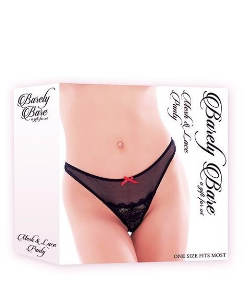 BARELY BARE MESH & LACE PANTY BLACK