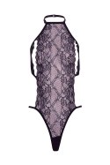 BARELY BARE PEEK A BOO LACE TEDDY BLACK