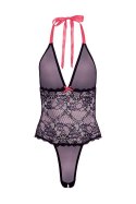 BARELY BARE V PLUNGE LACE & MESH TEDDY