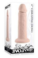 EVOLVED 6INCH VIBRATING DONG, LIGHT FLESH