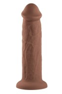 EVOLVED 7INCH GIRTHY VIBRATING DONG, DARK FLESH