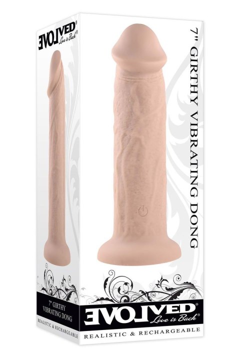 EVOLVED 7INCH GIRTHY VIBRATING DONG, LIGHT FLESH