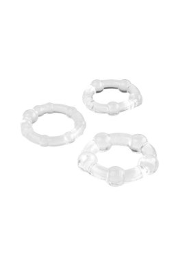 A-TOYS, Cockrings set, 3 pcs.TPE,Transparent, O 3,5 / 3/2 cm