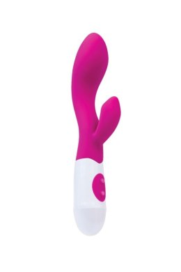 A-TOYS, Vibrator Fela with Clitoral Stimulator, Silicone, Pink, 20.5 cm, 10 speeds, 2xAAA