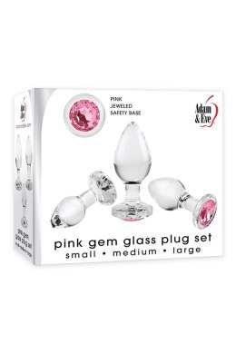 ADAM ET EVE PINK GEM GLASS PLUG SET