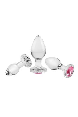 ADAM ET EVE PINK GEM GLASS PLUG SET