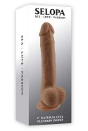 SELOPA 7 INCH 17 CM NATURAL FEEL FLEXSKIN DILDO DARK