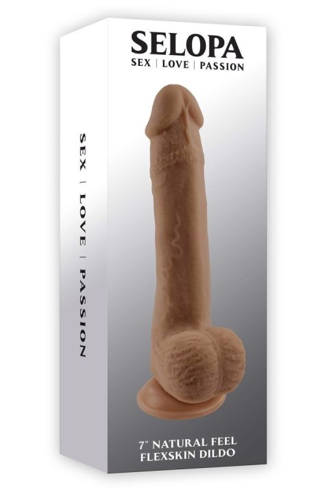 SELOPA 7 INCH 17 CM NATURAL FEEL FLEXSKIN DILDO DARK