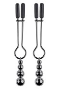 SELOPA BEADED NIPPLE CLAMPS BLACK CHROME