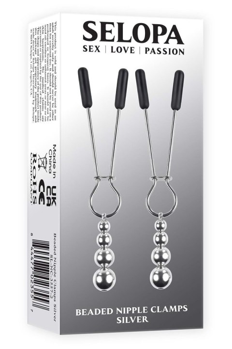 SELOPA BEADED NIPPLE CLAMPS SILVER