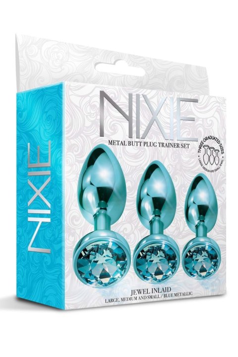 NIXIE METAL BUTT PLUGÂ TRAINERÂ SET, BLUE METALLIC