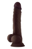 SHAFT MODEL A 10.5 INCH LIQUID SILICONE DONG WITH BALLS MAHOGANY