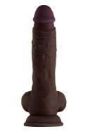 SHAFT MODEL A 9.5 INCH LIQUIDE SILICONE DONG WITH BALLS MAHOGANY