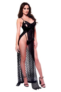 BACI 2PC MESH GOWN & GSTRING SET BLACK, M/L