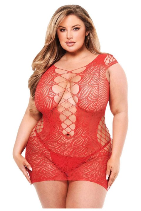 BACI CORSET FRONT LACE MINI DRESS RED, QUEEN