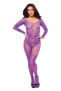 BACI LONGSLEEVE CROTCHLESS BODYSTOCKING PURPLE, OS