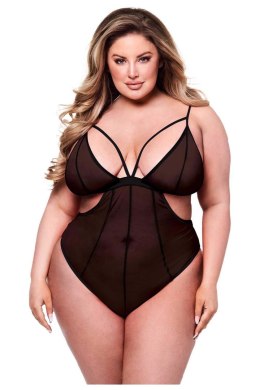 BACI SEXY CROTCHLESS MESH TEDDY BLACK, QUEEN