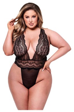 BACI SEXY DEEP V LACE TEDDY BLACK, QUEEN