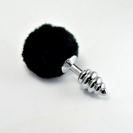 Spiral Pompon Metal Plug Black