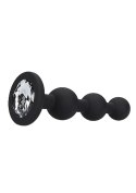 Silicone Beaded Diamond Butt Plug - Black