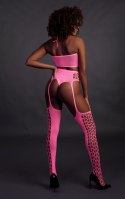 Two Piece with Crop Top and Stockings - Pink - XS/XL