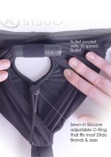 Vibrating Strap-on Thong with Adjustable Garters - M/L