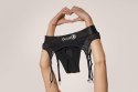 Vibrating Strap-on Thong with Adjustable Garters - XS/S