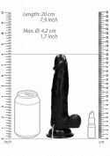 Vibrating Realistic Cock - 8"" - With Scrotum - Black