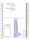 6"" / 15 cm Realistic Dildo With Balls - Purple