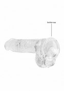 6"" / 15 cm Realistic Dildo With Balls - Transparent