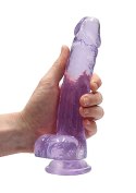 8"" / 20 cm Realistic Dildo With Balls - Purple