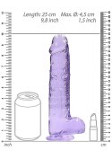 9"" / 23 cm Realistic Dildo With Balls - Purple