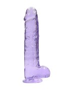 9"" / 23 cm Realistic Dildo With Balls - Purple