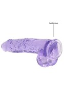 9"" / 23 cm Realistic Dildo With Balls - Purple