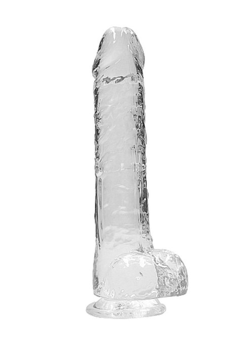 9"" / 23 cm Realistic Dildo With Balls - Transparent