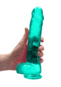 9"""" / 25 cm Realistic Dildo With Balls - Turquoise