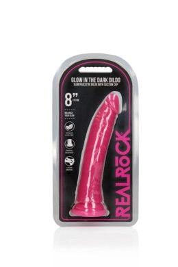 Slim Realistic Dildo with Suction Cup - Glow in the Dark - 8'' / 20 cm