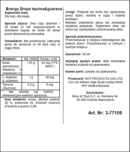 Supl.diety-Energy Drops-30ml Taurin & Guarana (m+w)