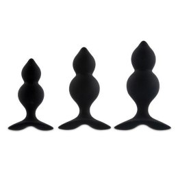 FeelzToys - Bibi Twin Butt Plug Set 3 pcs Black