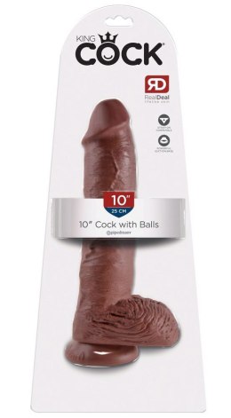 King Cock 10 inch Balls Brown