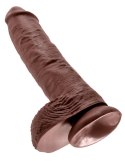 King Cock 10 inch Balls Brown