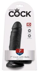 King Cock 7" Cock w Balls Dark