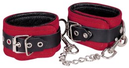 Leather Ankle Cuffs red